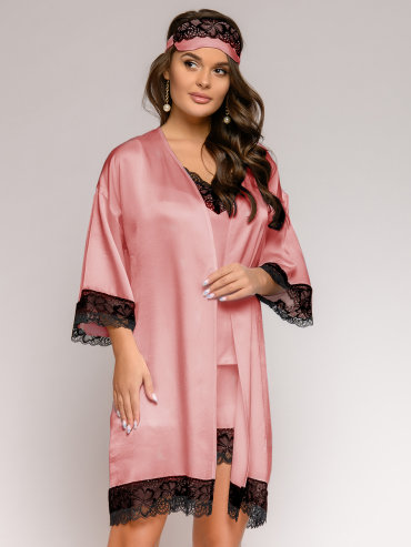 Халат женский 1001dress 0112016-50008 розовый 40-42 RU