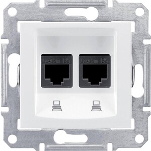 Розетка Schneider Electric компьютерная 2xRJ45 Sedna STP SDN4600121