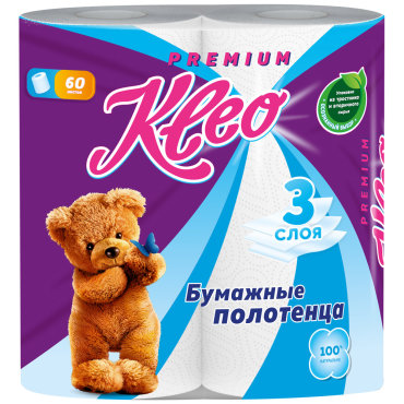 Полотенца бумажные Kleo 3-слойная 2 рулона