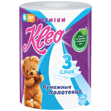 Полотенца бумажные Kleo 3-слойная 1 рулон