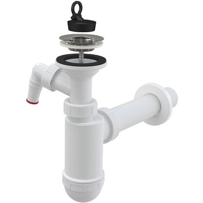 Сифон для раковины с отводом Alcaplast A41P с нерж. решеткой