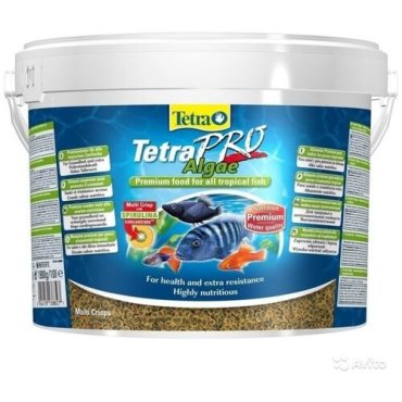 Tetra Pro Algae Crisps растительный корм для всех видов рыб в чипсах 10 л
