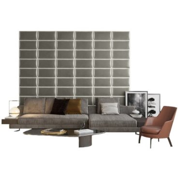 Мягкие панели Eco Leather Silver 30 x 60