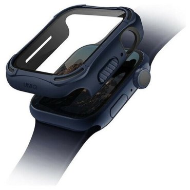 Чехол Uniq TORRES +9H glass Anti- microbial для Apple Watch 44 мм, цвет Синий (44MM- TORBLU)