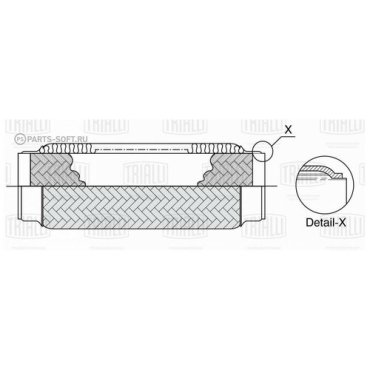 TRIALLI FT60330 Виброкомпенсатор вых. трубы Гофра 60x330 InnerBraid