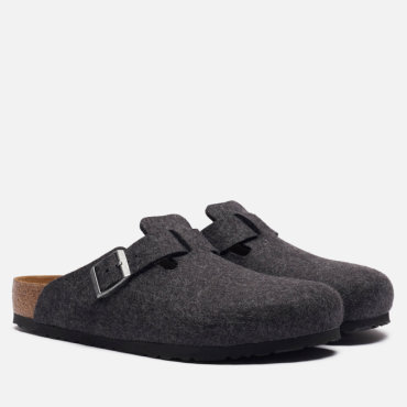 Шлепанцы мужские Birkenstock Boston Wool серые 42 EU