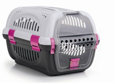 Переноска I.P.T.S 34.5x51x33см 715009 розовый, серый