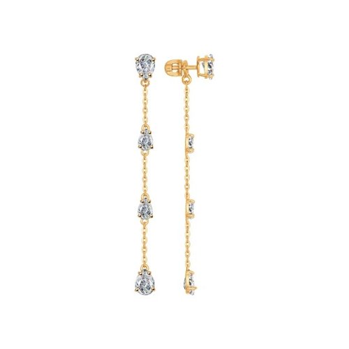 Серьги из серебра с фианитом SOKOLOV 93020628