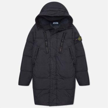 Мужской пуховик Stone Island Garment Dyed Crinkle Reps NY Down-TC, цвет чёрный, размер XXL