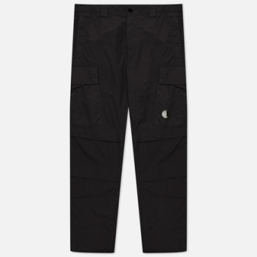Мужские брюки C.P. Company Flatt Nylon, цвет чёрный, размер 52