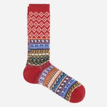 Носки Anonymous Ism Fair Isle Jacquard Crew, цвет красный, размер 41-44 EU