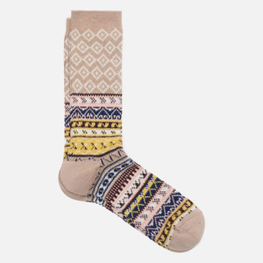 Носки Anonymous Ism Fair Isle Jacquard Crew, цвет бежевый, размер 44-46 EU