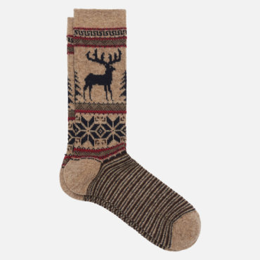 Носки Anonymous Ism Wool Deer Snow Jacquard Crew, цвет бежевый, размер 41-44 EU