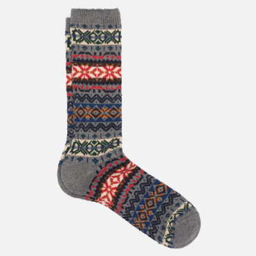 Носки Anonymous Ism Fair Isle Crew, цвет серый, размер 41-44 EU