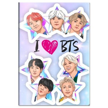 Обложка для паспорта Бомбора I love BTS, разноцветный