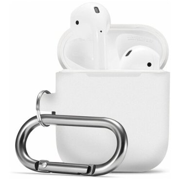 Чехол для AirPods 2 с карабином (White)
