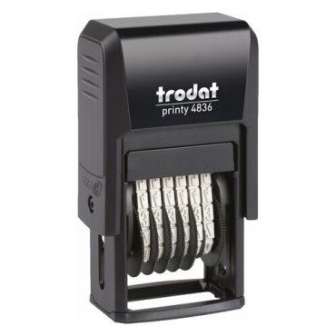 TRODAT Нумератор 6-разрядный, оттиск 15х3,8 мм, синий, TRODAT 4836, корпус черный, 53199