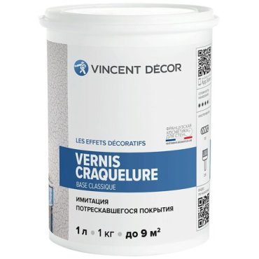 Лак Vincent Decor Decorum Vernis Craquelure base Classique водорастворимый бесцветный 1 л