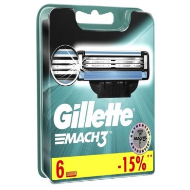 Сменные кассеты лезвия Gillette Mach3 6 шт