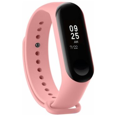 Силиконовый ремешок для фитнес браслета Xiaomi Mi Band series 3, series 4 / Спортивный браслет для фитнес трекера Ксиоми, Сяоми ми Банд 3 и Ми Бенд 4 Premium (Розовый)