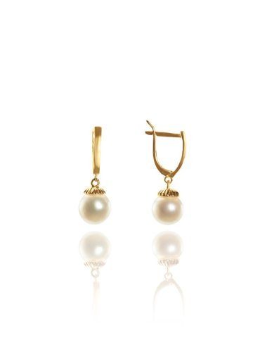 Серьги из желтого золота с культивированным жемчугом Smirnovgold 2108Ж5