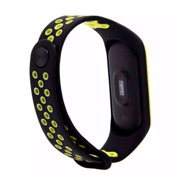 Ремешок Activ для Xiaomi Mi Band 3 / Mi Band 4 Sport N Silicone Black-Green 90369