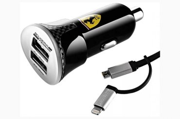 Автомобильное зарядное устройство CG Mobile 2in1 MicroUSB/Lightning, Черный, FEBCCCBUNBK