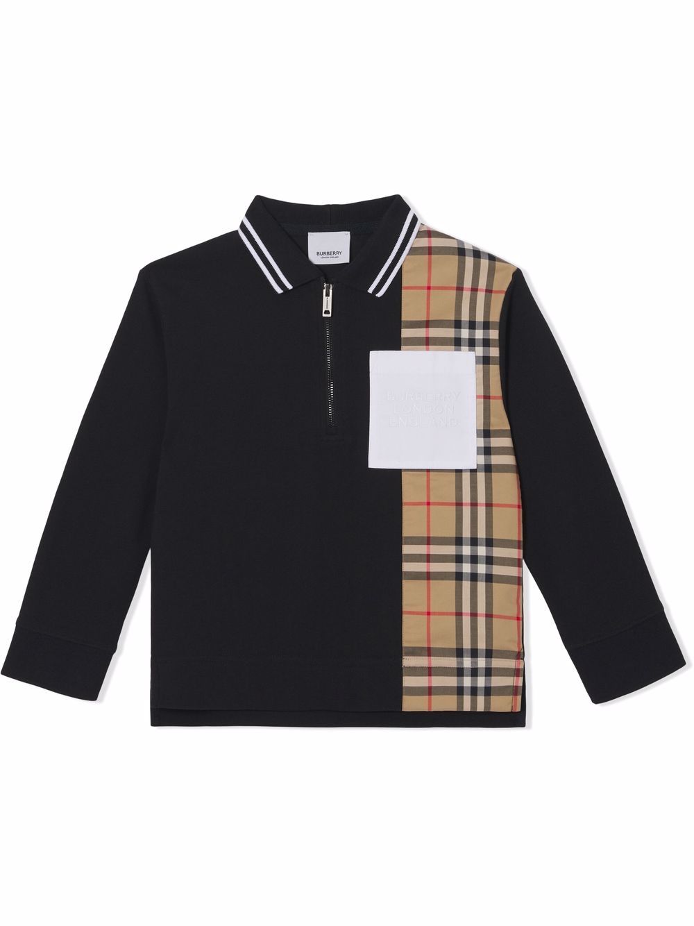 Burberry Kids check-panel polo shirt