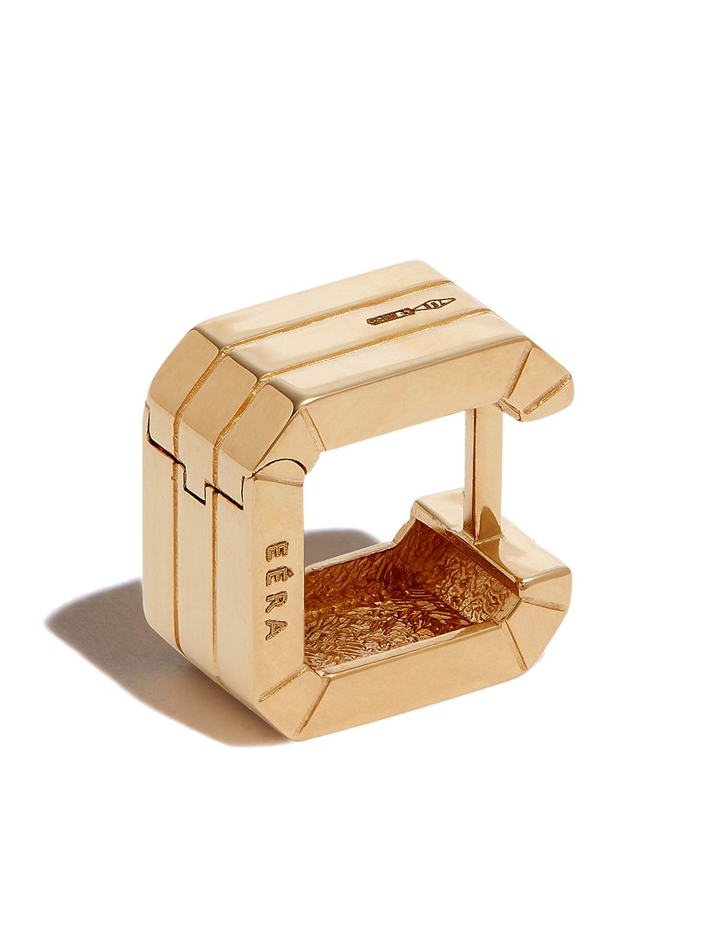 EÉRA EERA 18K YG MINI EERA SGL SQR HOOP ERNG