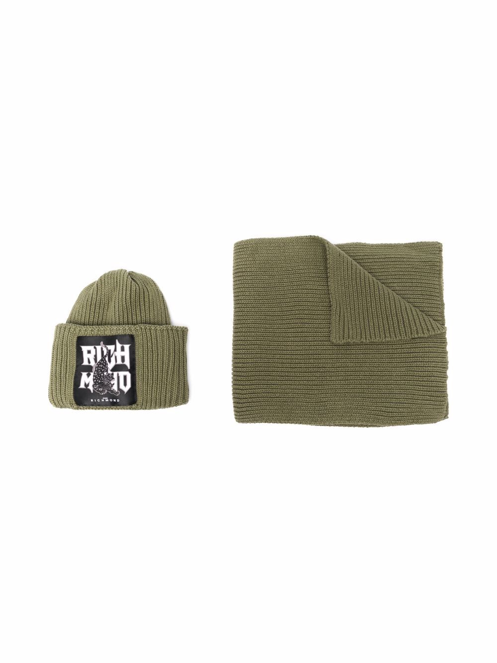 John Richmond Junior ribbed knit hat set