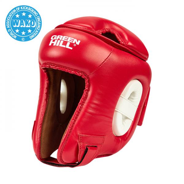 Кикбоксерский шлем WIN WAKO Approved красный Green Hill