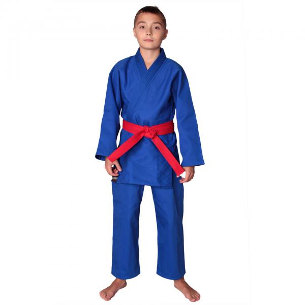 Кимоно для дзюдо Fight Expert Blue, белый пояс в комплекте, 160 см Flamma