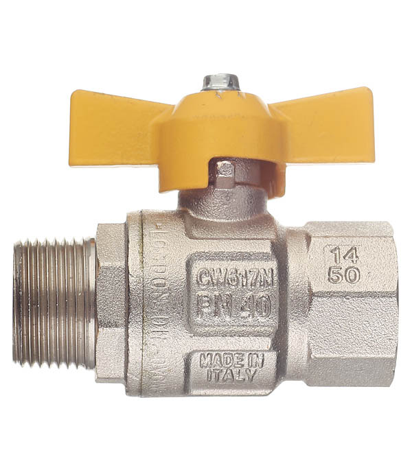 Кран шаровой газовый 3/4 ВР(г) х 3/4 НР(ш) бабочка