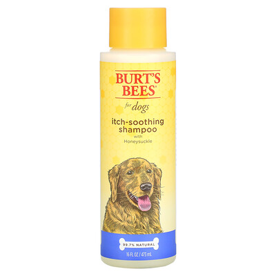 Burt's Bees Успокаивающий зуд шампунь для собак с жимолостью, 16 жидких унций (473 мл)