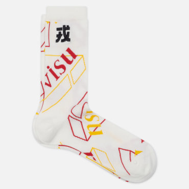 Носки Evisu Heritage Jacquard All Over Long, цвет белый, размер 40-46 EU