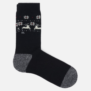 Носки Polo Ralph Lauren Deer Border Single Crew, цвет чёрный, размер 35-40 EU