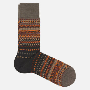Носки Burlington Ancient Fair Isle, цвет коричневый, размер 40-46 EU