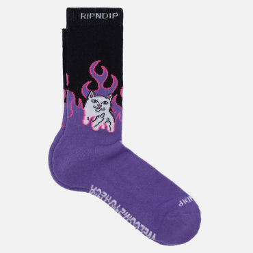 Носки RIPNDIP Welcome To Heck, цвет фиолетовый, размер 40-46 EU