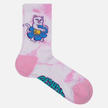 Носки RIPNDIP Nature Is Healing Mid, цвет розовый, размер 40-46 EU