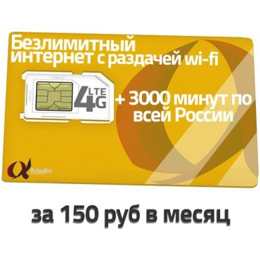 Сим карта тариф Билайн безлимитный интернет с раздачей / роуминг / 3000 мин / 500 sms за 5 руб в день