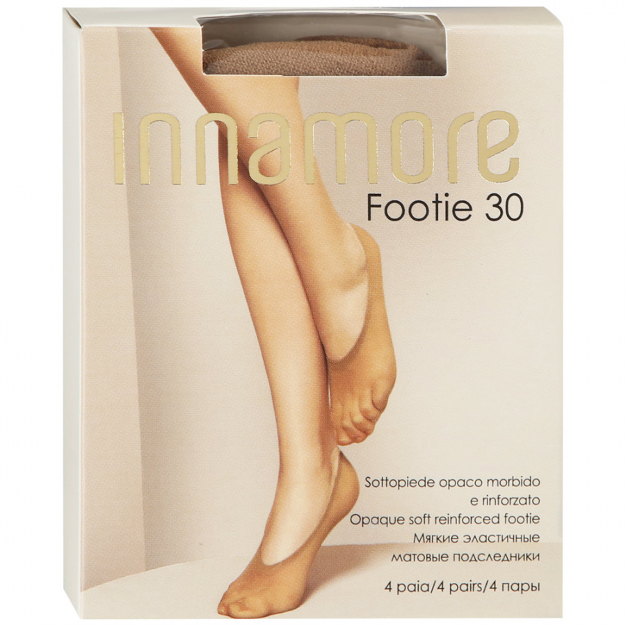 Подследники женские Innamore Footie телесные 30 den 4 пары