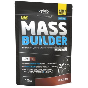 Гейнер Mass Builder, вкус «Шоколад», 1,2 кг, VPLab