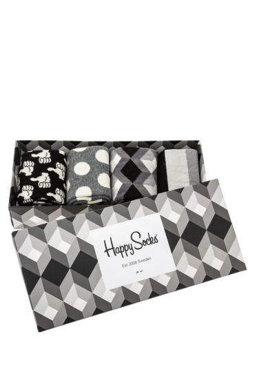 Набор носков мужских Happy Socks XBLW09 9004 серых 41-46 EU