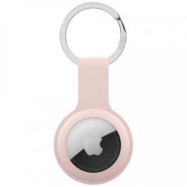 Чехол-брелок uBear Touch Ring Case для AirTag с кольцом-фиксатором soft-touch силикон розовый