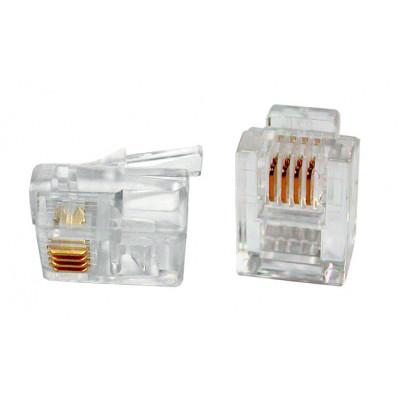 Упаковка коннекторов RJ-12 6P4C 100шт