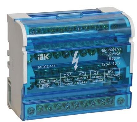 Iek YND10-4-11-125 Шины на DIN-рейку в корпусе (кросс-модуль) ШНК 4х11 3L+PEN ИЭК