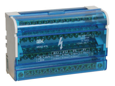 Iek YND10-4-15-125 Шины на DIN-рейку в корпусе (кросс-модуль) ШНК 4х15 3L+PEN ИЭК