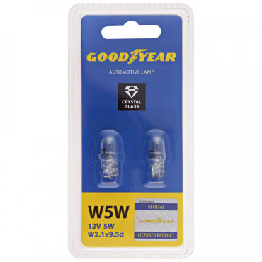 Автолампа Goodyear W5W 12V W2.1x9.5 2 штуки