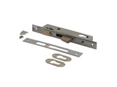 Замок с выпадающим ригелем с защелкой ELEMENTIS серебро 725B/F24/25/85/8 с ответной планкой и накладкой без ПЦ