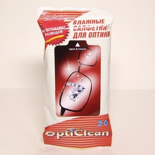 ОптиКлин салфетки влажные очищающие для оптики №20
